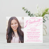 STYLISH ELEGANT SCRIPT GRADUATE PARTY EINLADUNG (Stehend Vorderseite)