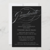 STYLISH ELEGANT SCRIPT GRADUATE PARTY EINLADUNG (Vorderseite)