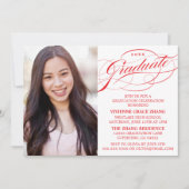 STYLISH ELEGANT SCRIPT GRADUATE PARTY EINLADUNG (Vorderseite)