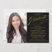 STYLISH ELEGANT SCRIPT GRADUATE PARTY EINLADUNG (Vorderseite)