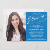 STYLISH ELEGANT SCRIPT GRADUATE PARTY EINLADUNG (Vorderseite)