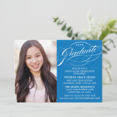 STYLISH ELEGANT SCRIPT GRADUATE PARTY EINLADUNG (Stehend Vorderseite)