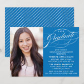 STYLISH ELEGANT SCRIPT GRADUATE PARTY EINLADUNG (Vorne/Hinten)