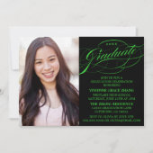 STYLISH ELEGANT SCRIPT GRADUATE PARTY EINLADUNG (Vorderseite)
