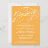 STYLISH ELEGANT SCRIPT GRADUATE PARTY EINLADUNG (Vorderseite)