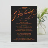 STYLISH ELEGANT SCRIPT GRADUATE PARTY EINLADUNG (Stehend Vorderseite)