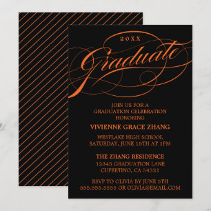 STYLISH ELEGANT SCRIPT GRADUATE PARTY EINLADUNG