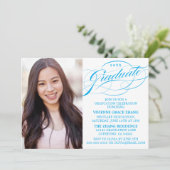 STYLISH ELEGANT SCRIPT GRADUATE PARTY EINLADUNG (Stehend Vorderseite)