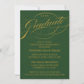 STYLISH ELEGANT SCRIPT GRADUATE PARTY EINLADUNG (Vorderseite)