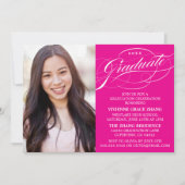 STYLISH ELEGANT SCRIPT GRADUATE PARTY EINLADUNG (Vorderseite)