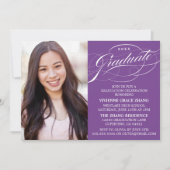 STYLISH ELEGANT SCRIPT GRADUATE PARTY EINLADUNG (Vorderseite)