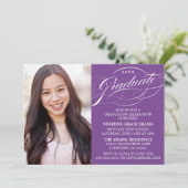 STYLISH ELEGANT SCRIPT GRADUATE PARTY EINLADUNG (Stehend Vorderseite)