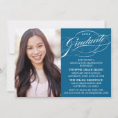STYLISH ELEGANT SCRIPT GRADUATE PARTY EINLADUNG (Vorderseite)