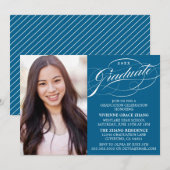 STYLISH ELEGANT SCRIPT GRADUATE PARTY EINLADUNG (Vorne/Hinten)