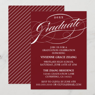 STYLISH ELEGANT SCRIPT GRADUATE PARTY EINLADUNG