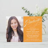 STYLISH ELEGANT SCRIPT GRADUATE PARTY EINLADUNG (Stehend Vorderseite)