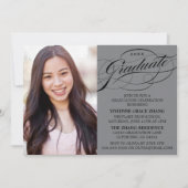 STYLISH ELEGANT SCRIPT GRADUATE PARTY EINLADUNG (Vorderseite)