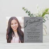 STYLISH ELEGANT SCRIPT GRADUATE PARTY EINLADUNG (Stehend Vorderseite)