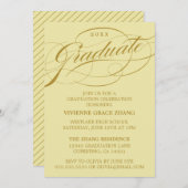 STYLISH ELEGANT SCRIPT GRADUATE PARTY EINLADUNG (Vorne/Hinten)