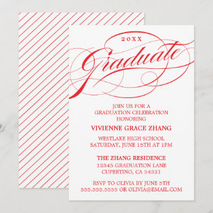 STYLISH ELEGANT SCRIPT GRADUATE PARTY EINLADUNG