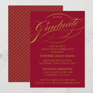 STYLISH ELEGANT SCRIPT GRADUATE PARTY EINLADUNG