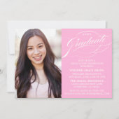 STYLISH ELEGANT SCRIPT GRADUATE PARTY EINLADUNG (Vorderseite)