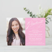 STYLISH ELEGANT SCRIPT GRADUATE PARTY EINLADUNG (Stehend Vorderseite)