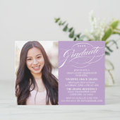 STYLISH ELEGANT SCRIPT GRADUATE PARTY EINLADUNG (Stehend Vorderseite)