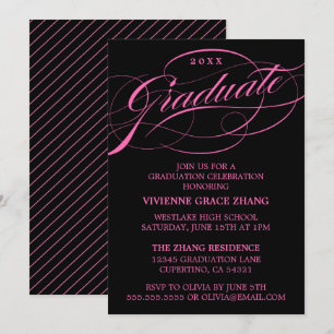 STYLISH ELEGANT SCRIPT GRADUATE PARTY EINLADUNG
