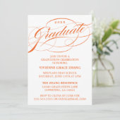 STYLISH ELEGANT SCRIPT GRADUATE PARTY EINLADUNG (Stehend Vorderseite)