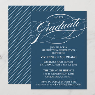 STYLISH ELEGANT SCRIPT GRADUATE PARTY EINLADUNG