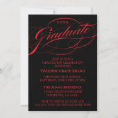 STYLISH ELEGANT SCRIPT GRADUATE PARTY EINLADUNG (Vorderseite)