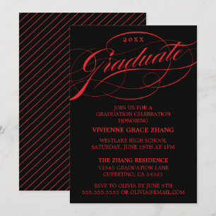 STYLISH ELEGANT SCRIPT GRADUATE PARTY EINLADUNG