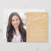 STYLISH ELEGANT SCRIPT GRADUATE PARTY EINLADUNG (Vorderseite)