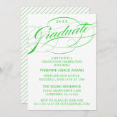 STYLISH ELEGANT SCRIPT GRADUATE PARTY EINLADUNG (Vorne/Hinten)