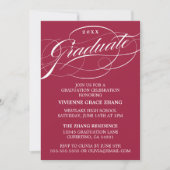 STYLISH ELEGANT SCRIPT GRADUATE PARTY EINLADUNG (Vorderseite)