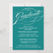 STYLISH ELEGANT SCRIPT GRADUATE PARTY EINLADUNG (Vorderseite)
