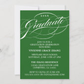 STYLISH ELEGANT SCRIPT GRADUATE PARTY EINLADUNG (Vorderseite)