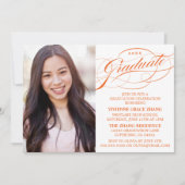 STYLISH ELEGANT SCRIPT GRADUATE PARTY EINLADUNG (Vorderseite)