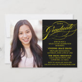 STYLISH ELEGANT SCRIPT GRADUATE PARTY EINLADUNG (Vorderseite)