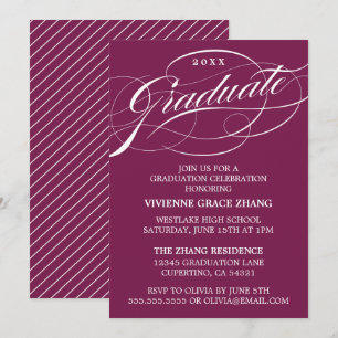 STYLISH ELEGANT SCRIPT GRADUATE PARTY EINLADUNG