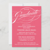 STYLISH ELEGANT SCRIPT GRADUATE PARTY EINLADUNG (Vorderseite)