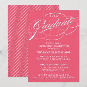 STYLISH ELEGANT SCRIPT GRADUATE PARTY EINLADUNG