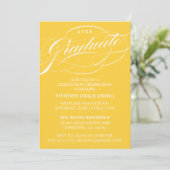 STYLISH ELEGANT SCRIPT GRADUATE PARTY EINLADUNG (Stehend Vorderseite)