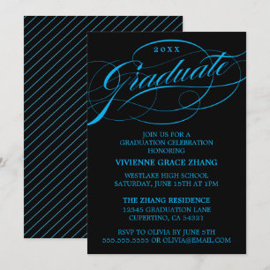 STYLISH ELEGANT SCRIPT GRADUATE PARTY EINLADUNG