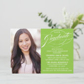 STYLISH ELEGANT SCRIPT GRADUATE PARTY EINLADUNG (Stehend Vorderseite)