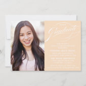 STYLISH ELEGANT SCRIPT GRADUATE PARTY EINLADUNG (Vorderseite)