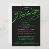 STYLISH ELEGANT SCRIPT GRADUATE PARTY EINLADUNG (Vorderseite)