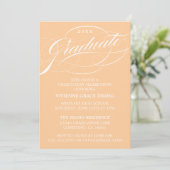 STYLISH ELEGANT SCRIPT GRADUATE PARTY EINLADUNG (Stehend Vorderseite)