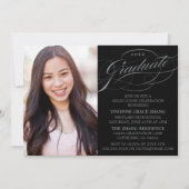 STYLISH ELEGANT SCRIPT GRADUATE PARTY EINLADUNG (Vorderseite)